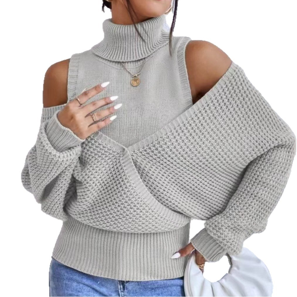 Women's Gentle High-grade Solid Color Knitted Design Long Sweater