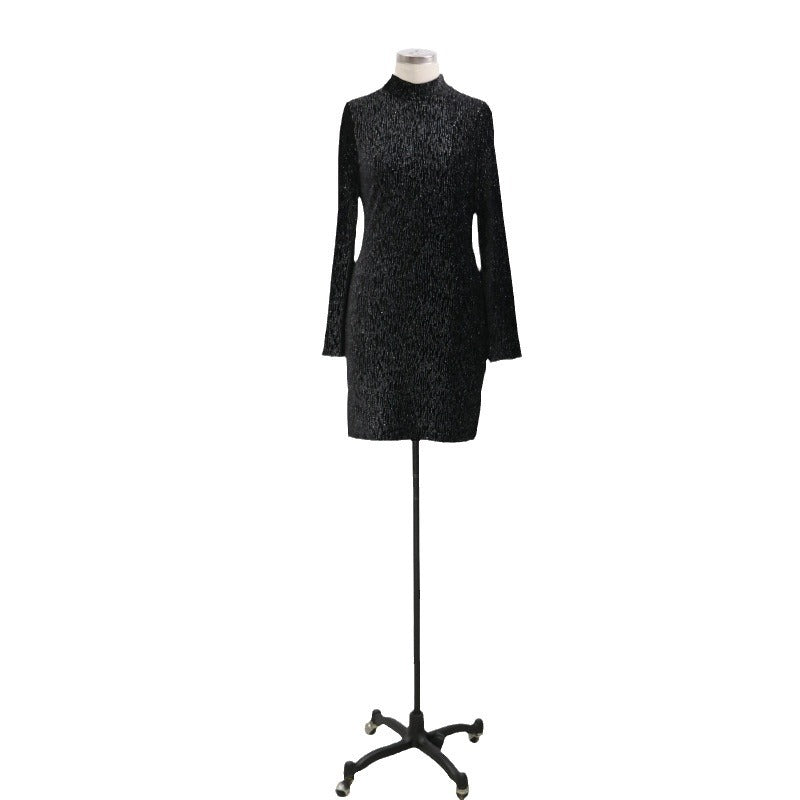 Women's Sexy Patchwork Long Sleeve Hip Dress