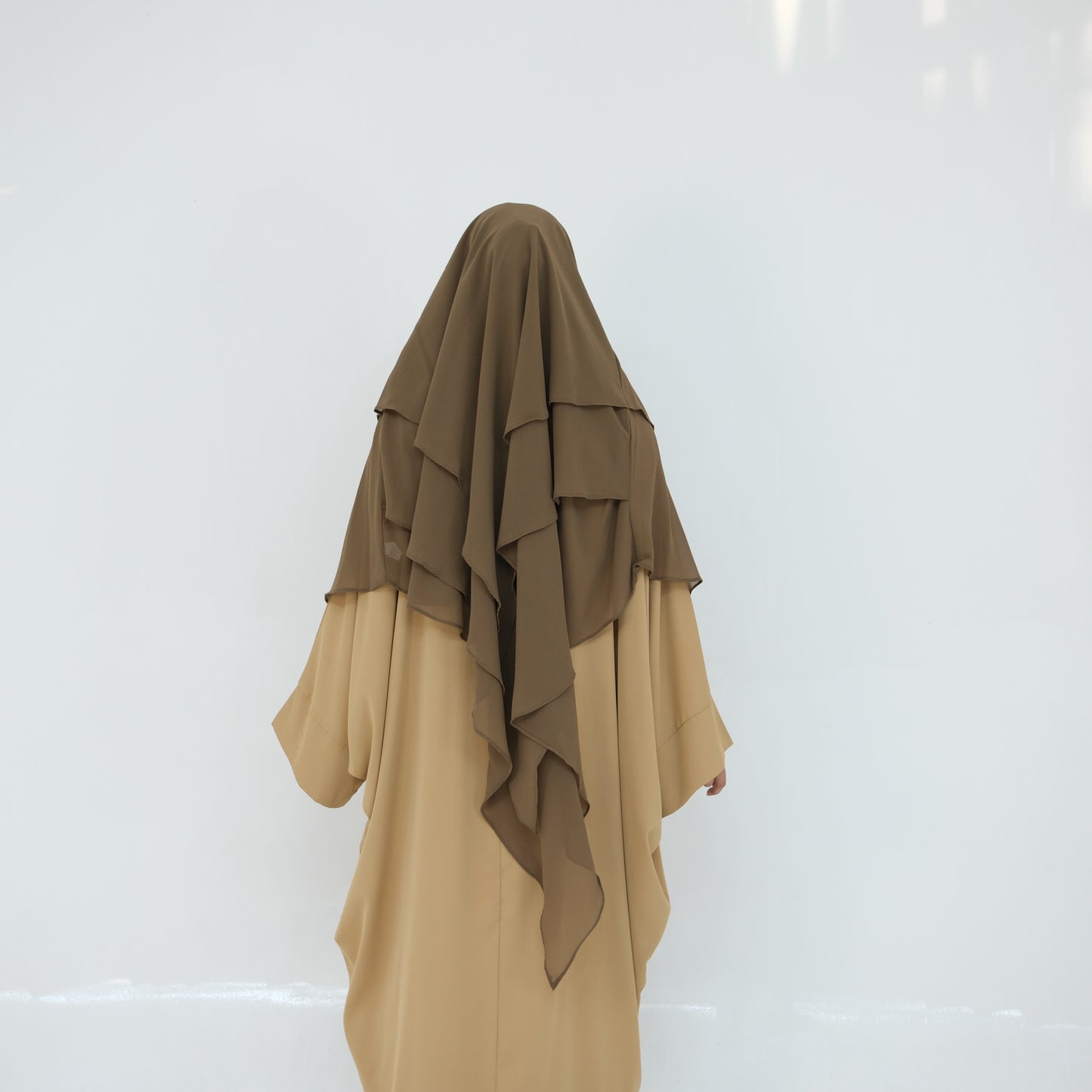 Ruffled Big Swing Headscarf Solid Color Dresses