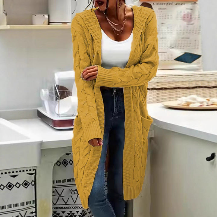Durable Popular Women's Hooded Twist Pocket Women's Sweater