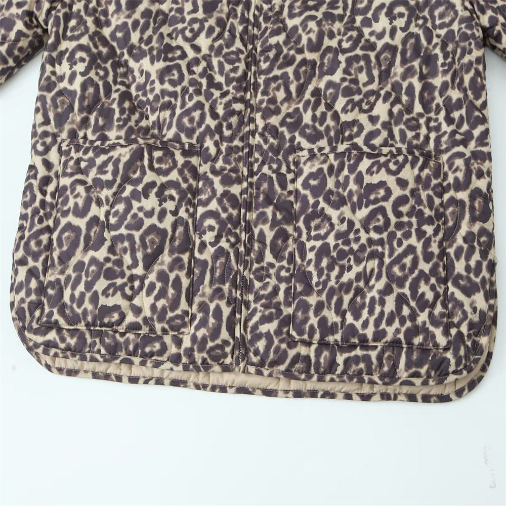 Neck Zipper Diamond Lattice Quilted To Keep Coats