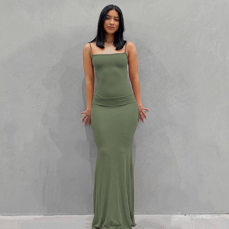 Women's Casual Slim Strap Home Long Dress