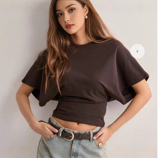 Women's Style Sense Of Design Round Neck Blouses