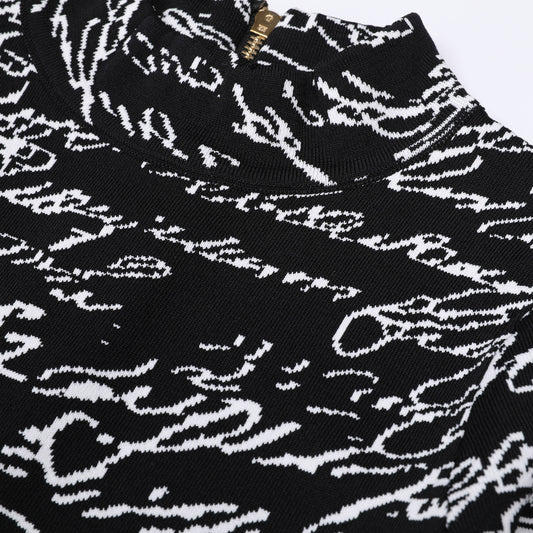 High Quality Long Sleeve Half Turtleneck Knitted Dresses