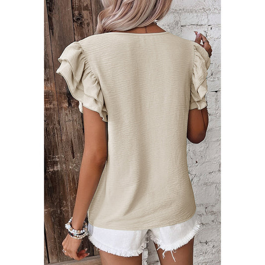 Women's Fashion Thin Breathable Round Neck Short-sleeved T-shirt Blouses