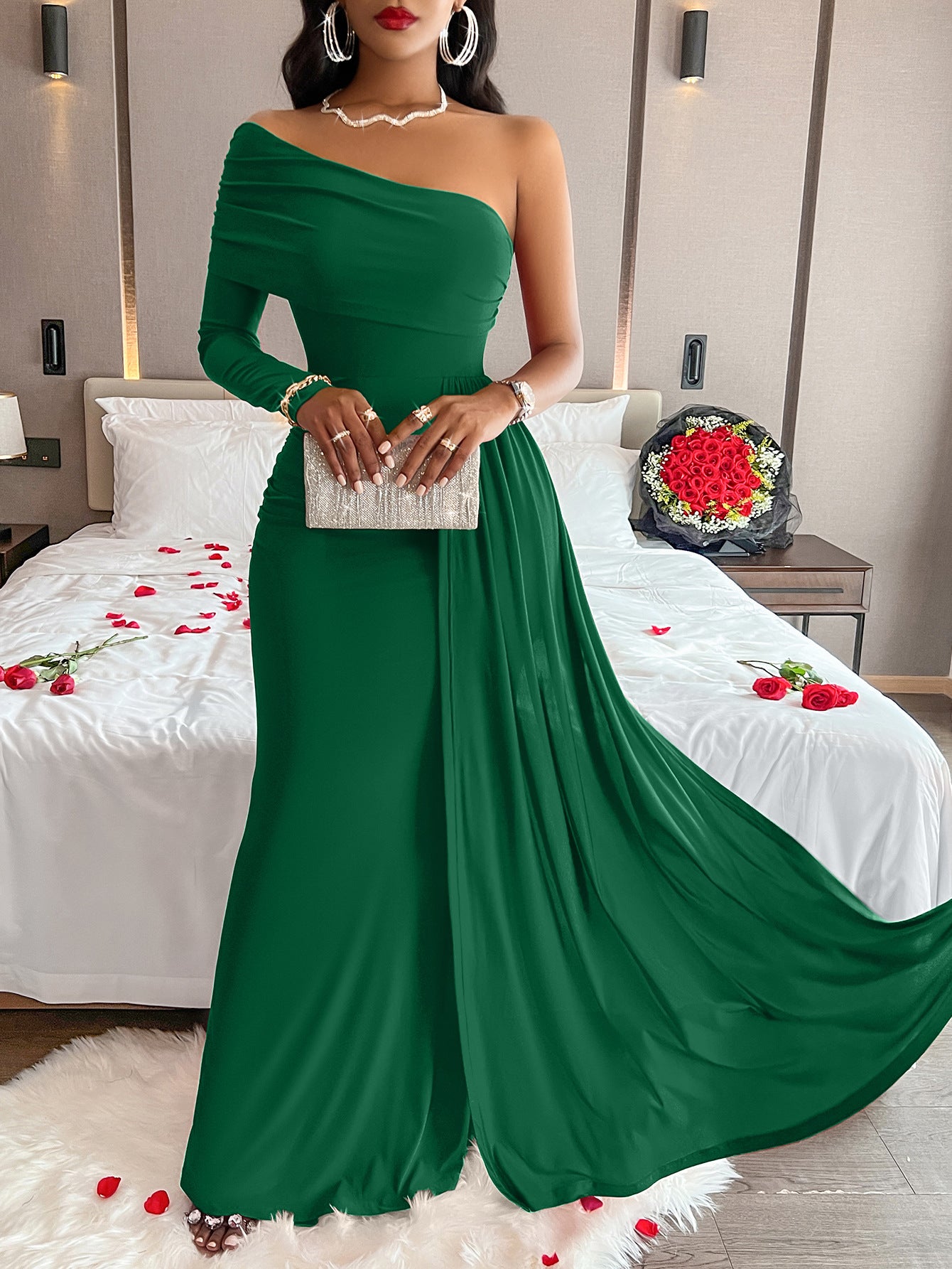 Women's Comfortable Sloping Shoulder Dress Footwear Clothing