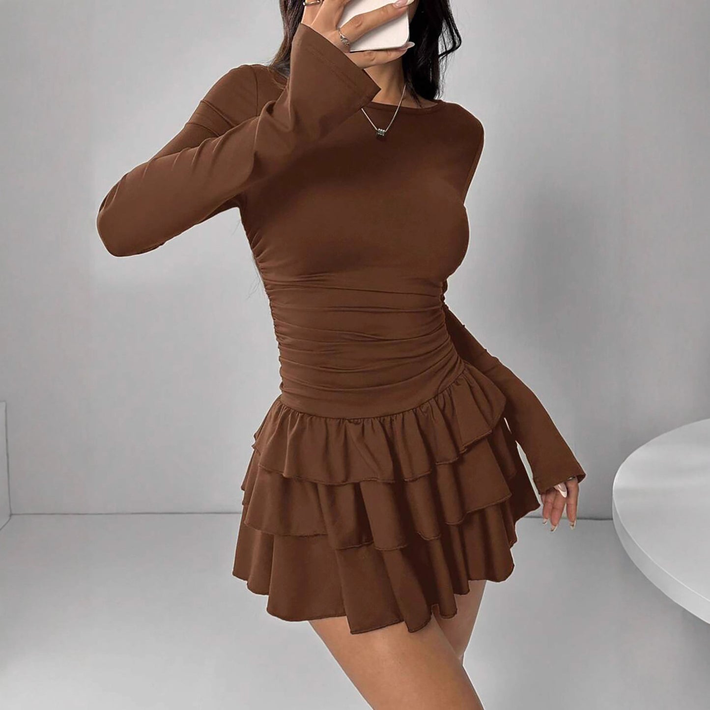 Women's Solid Color Slim Fit Slimming Long Dress