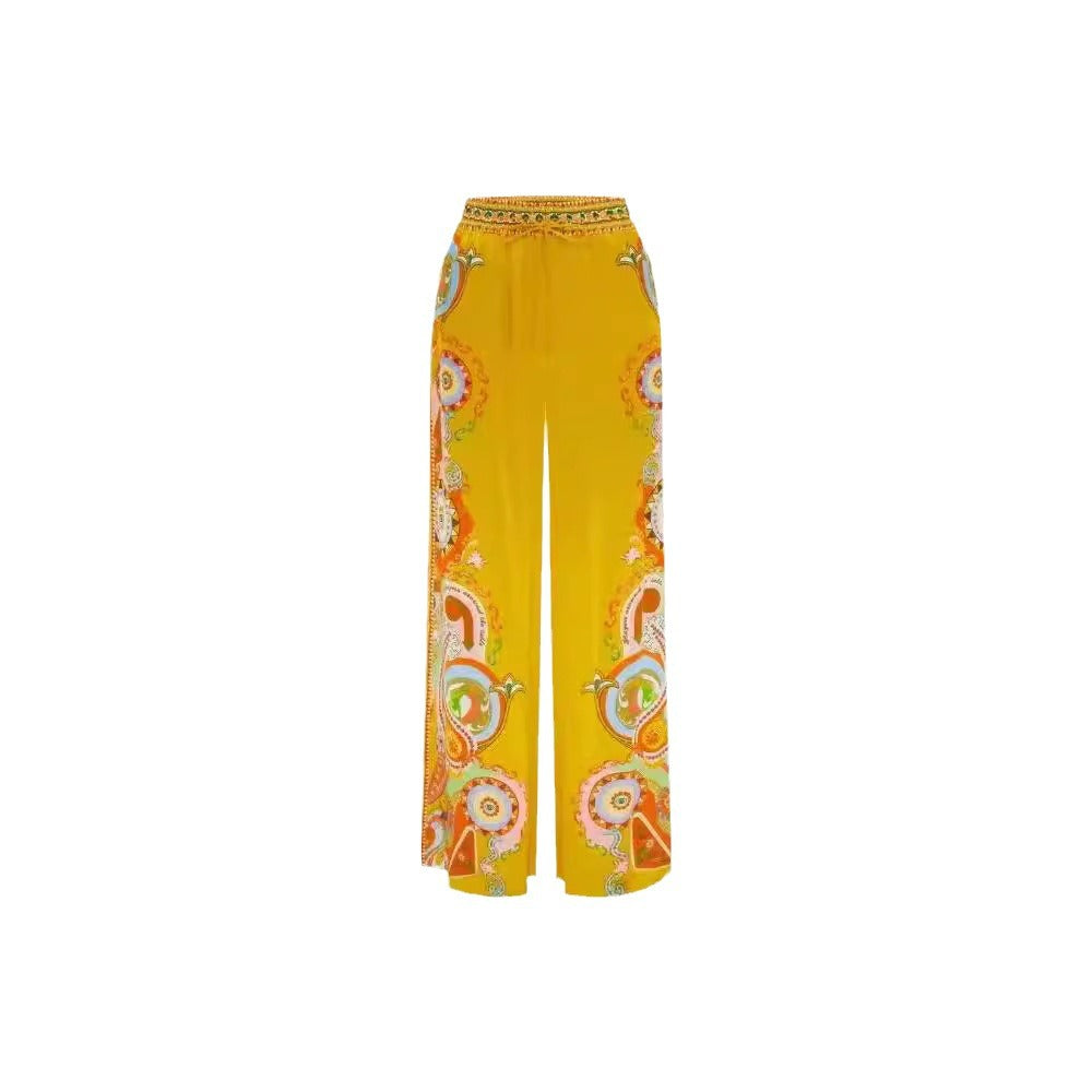 Satin Printed Flowers Sleeve Vacation Leisure Suits