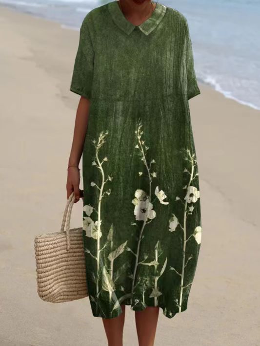 Women's Popular Comfortable Loose Printed Long Dress Dresses