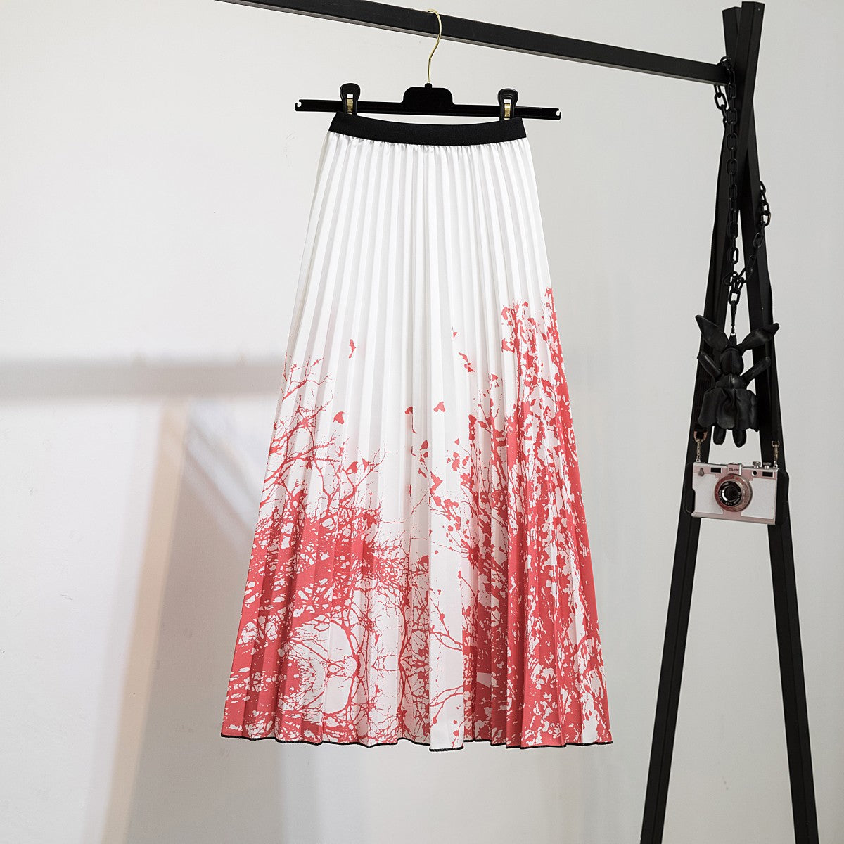 Women's Fashion Half Printed Cartoon Pleated Skirts