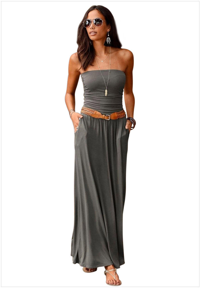 Women's Casual Summer Dress Wrapped Chest Dresses