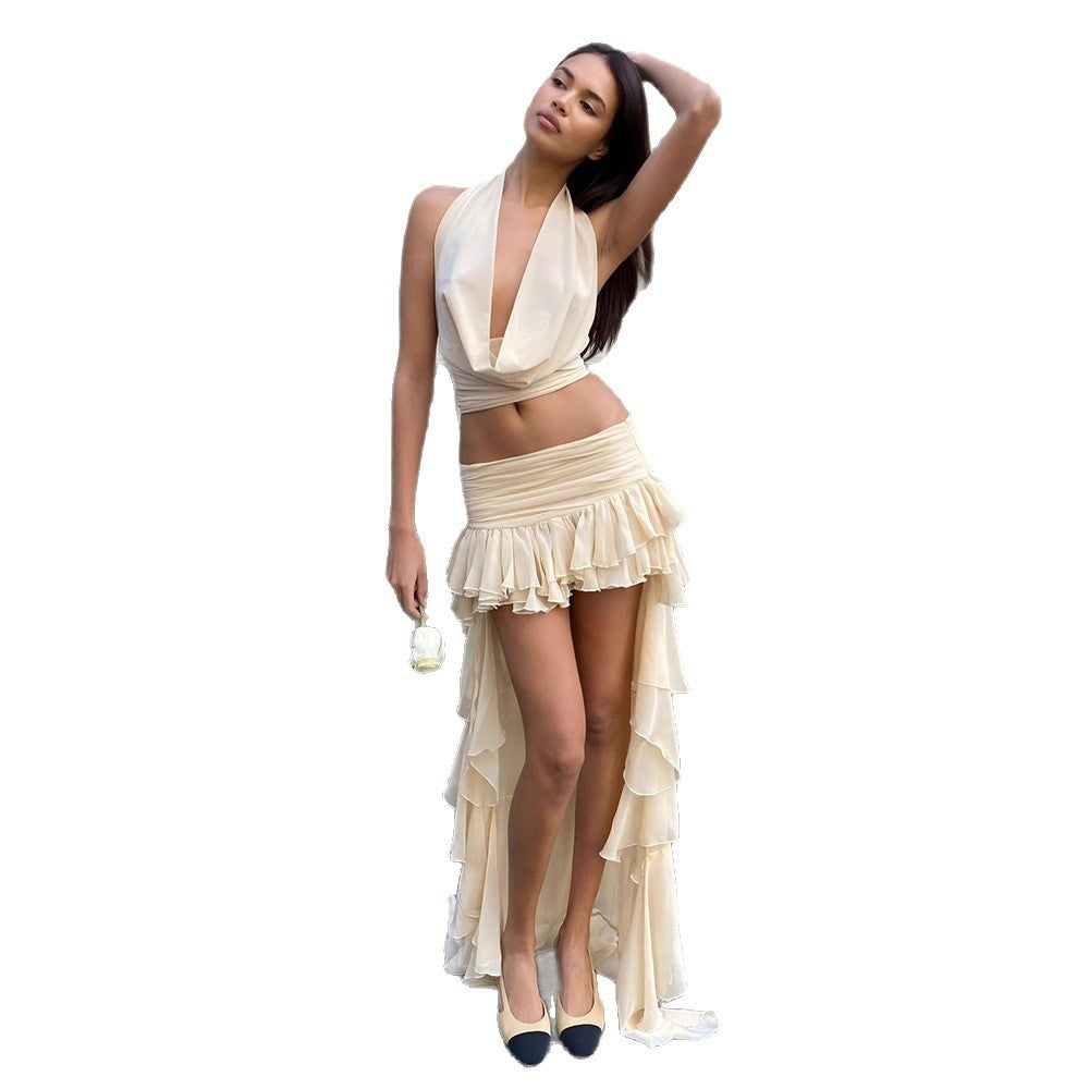 Women's Two-piece Sexy Halter Exposed Navel Small Dresses