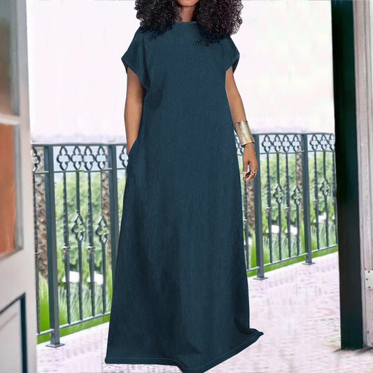 Women's Large Denim Sleeveless Backless Long Dress Dresses