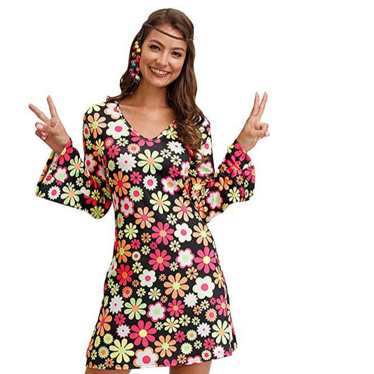 Women's Hippie Halloween Party Disco Dance Headband Skirts