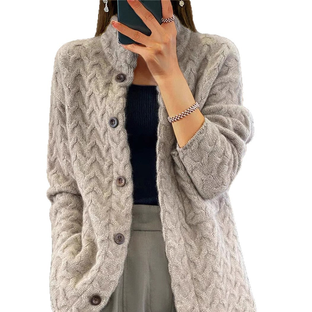 Women's Pure Bottoming Twist Knit Korean Style Tops