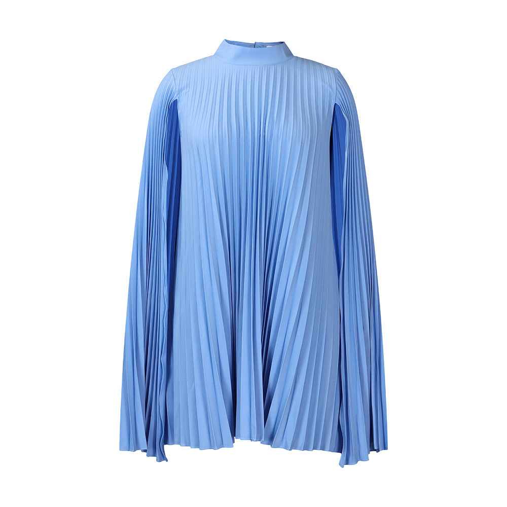 Women's Spring Fashion Loose Temperament Cape Pleated Plus Size