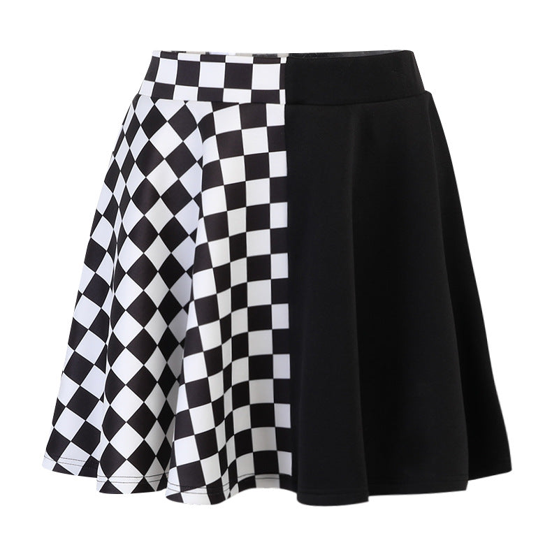 Women's Dark Fashion Summer Stitching French High Skirts