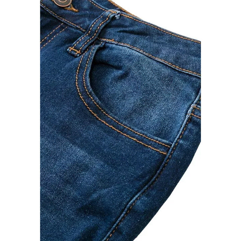 Unique High Elastic Ripped Waist Flared Jeans