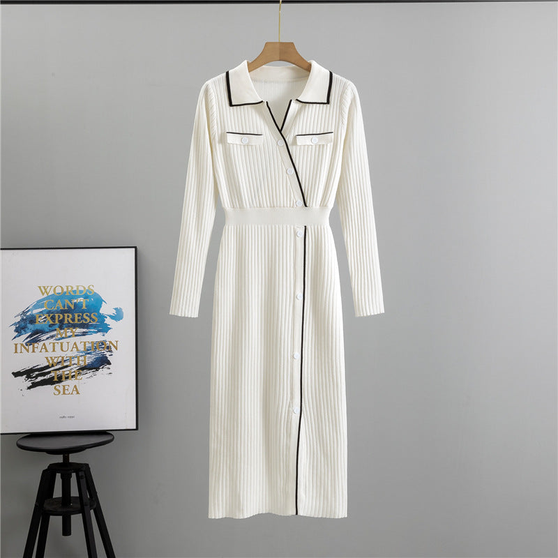 Women's Classic Style High-grade Adult Lady Like Woman Knitted Dress