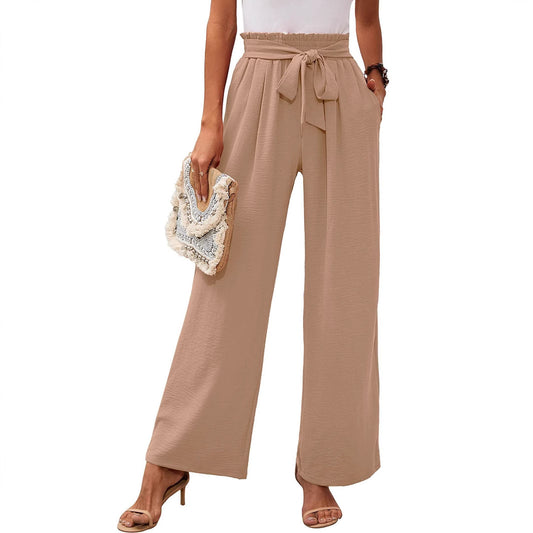Women's Summer Belt Pocket Adjustable High Waist Pants