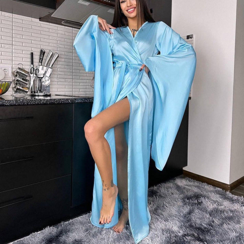 Women's Comfort Casual Elegant Home Nightgown Split Dresses