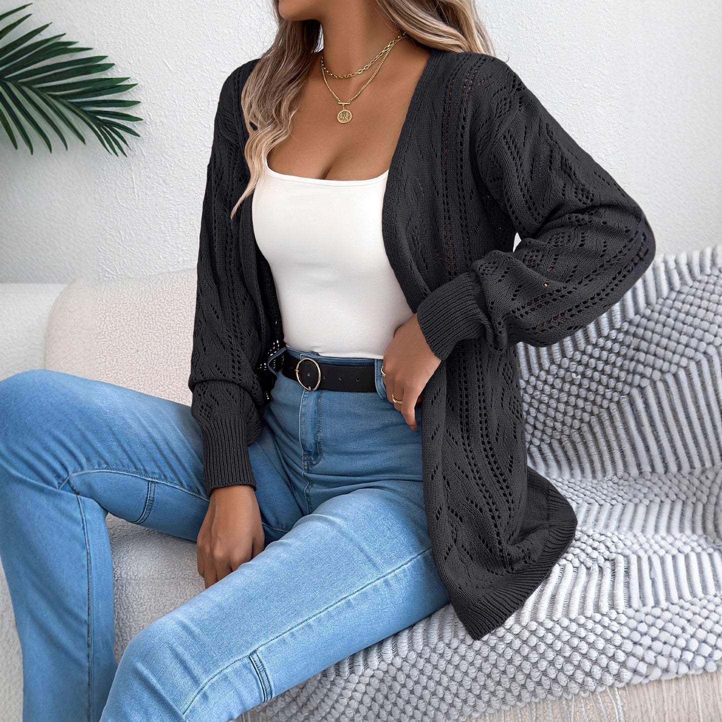 Women's Early Autumn Casual Lantern Mid-length Sweater