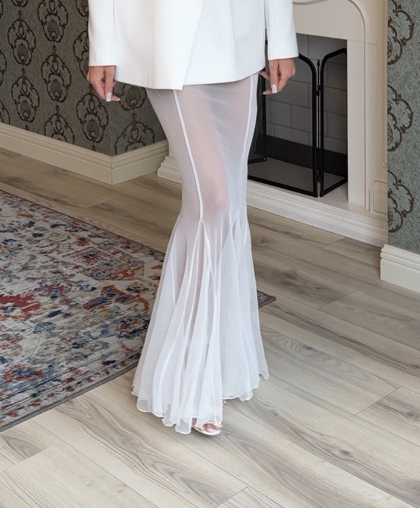 Satin Loose Stretch Yarn Mesh Two-piece Suits