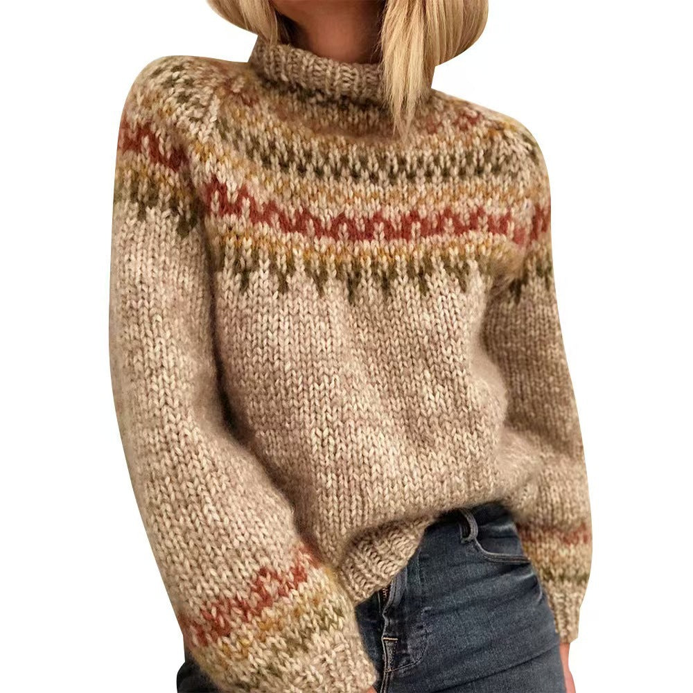 Women's Turtleneck Loose Multicolor Fashion Pullover Sweaters