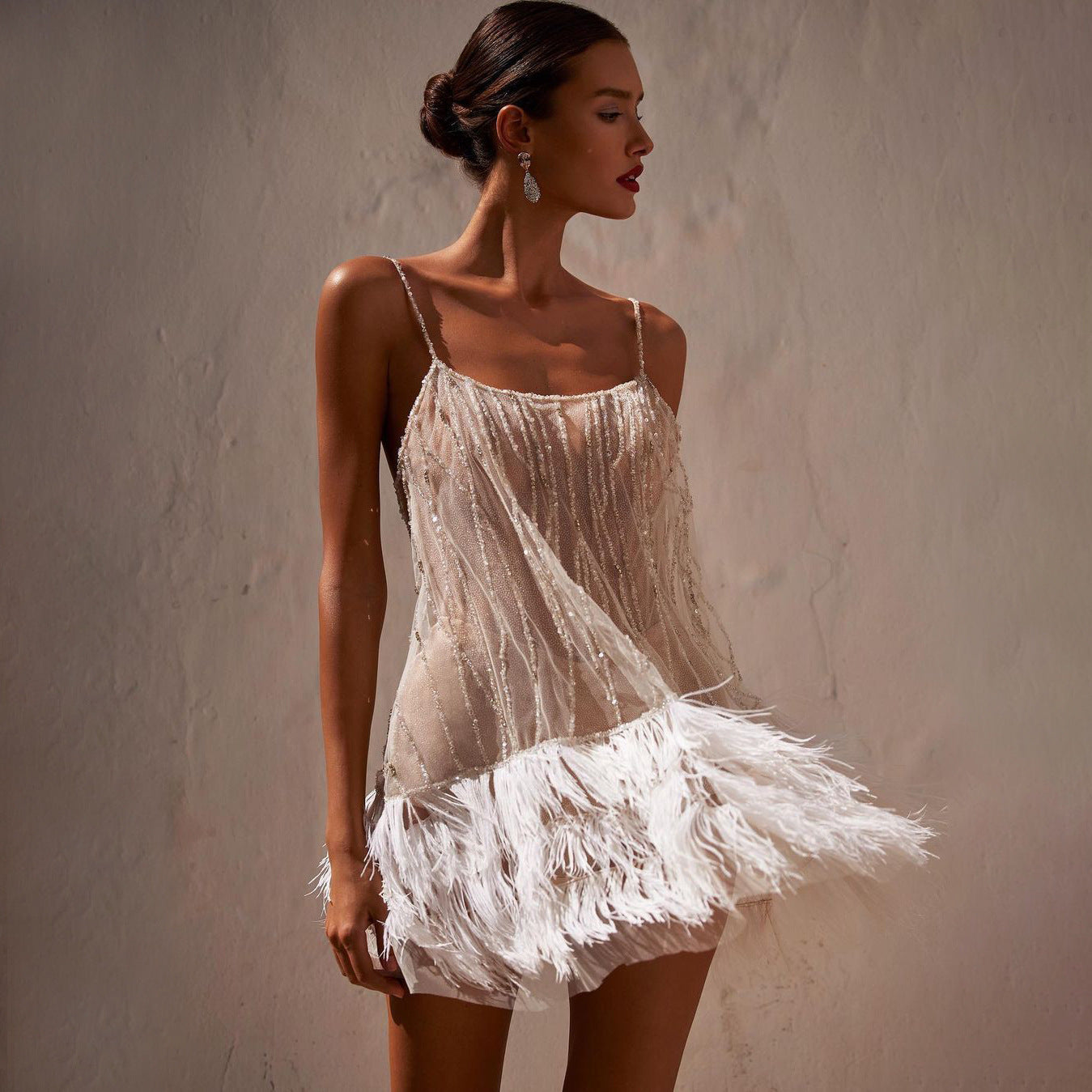 Party Dress Sexy Backless Layered Tassel Dresses