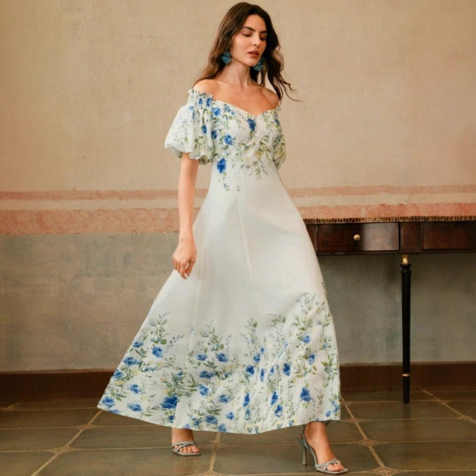 Comfortable Casual Charming Printed Sleeve Slim Dress