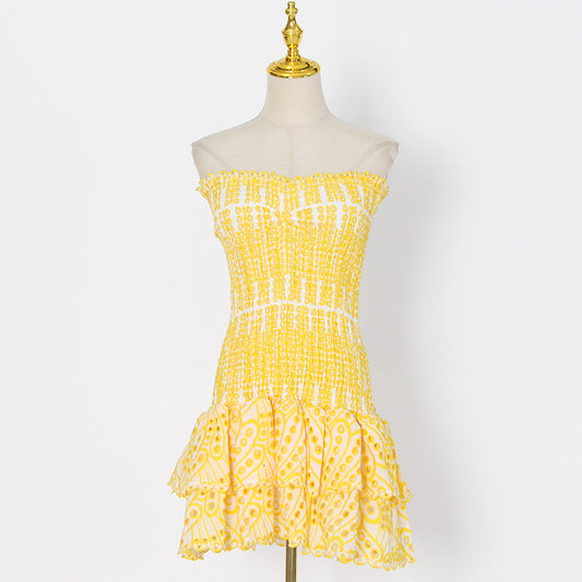 Women's Small Dress Autumn High-grade Bandeau Embroidery Shorts