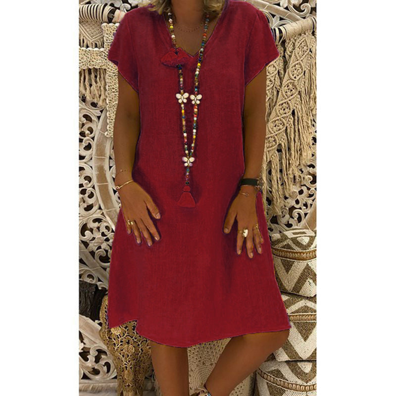 Women's Spring Eleven Color Solid Sleeve Dress Shorts