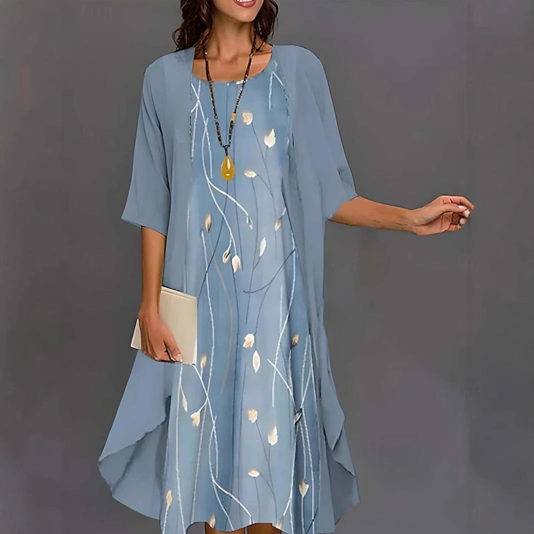 Innovative Fashion Elegant Chiffon Two-piece Set Dress