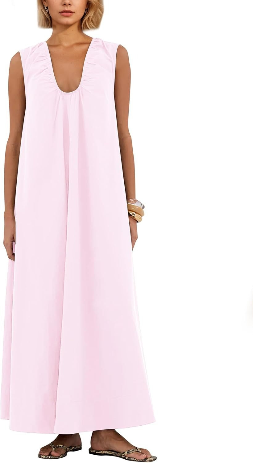 Fashionable Commuter Pleated Double A- Line Slimming Dress