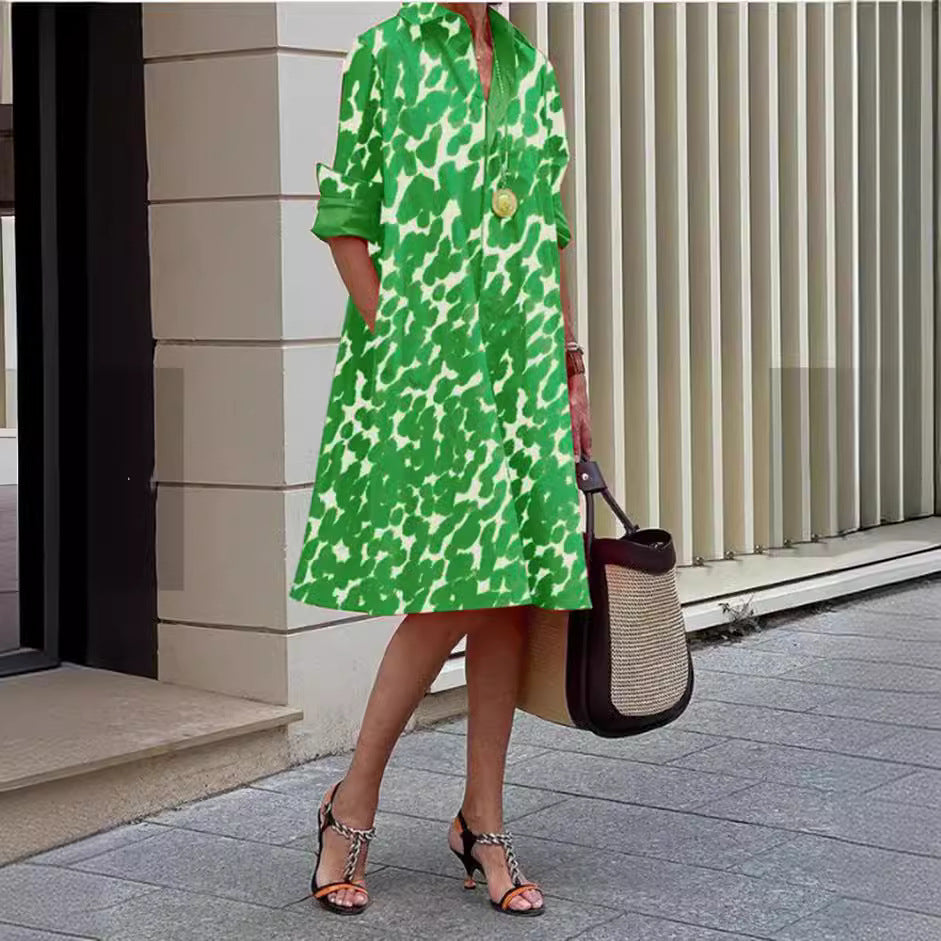 Women's Attractive Beautiful Pocket Shirt Dress Dresses