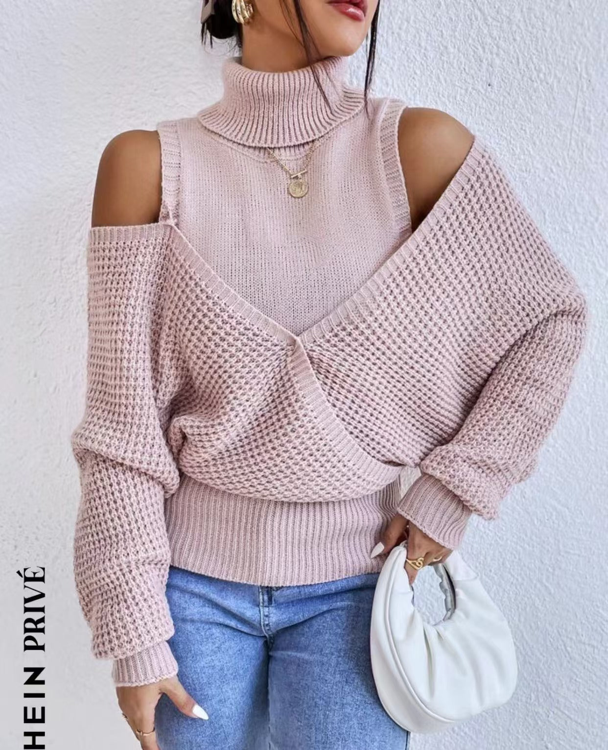 Women's Gentle High-grade Solid Color Knitted Design Long Sweater