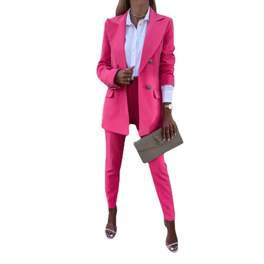 Women's Solid Color Temperament Two-piece Set Fashion Suits