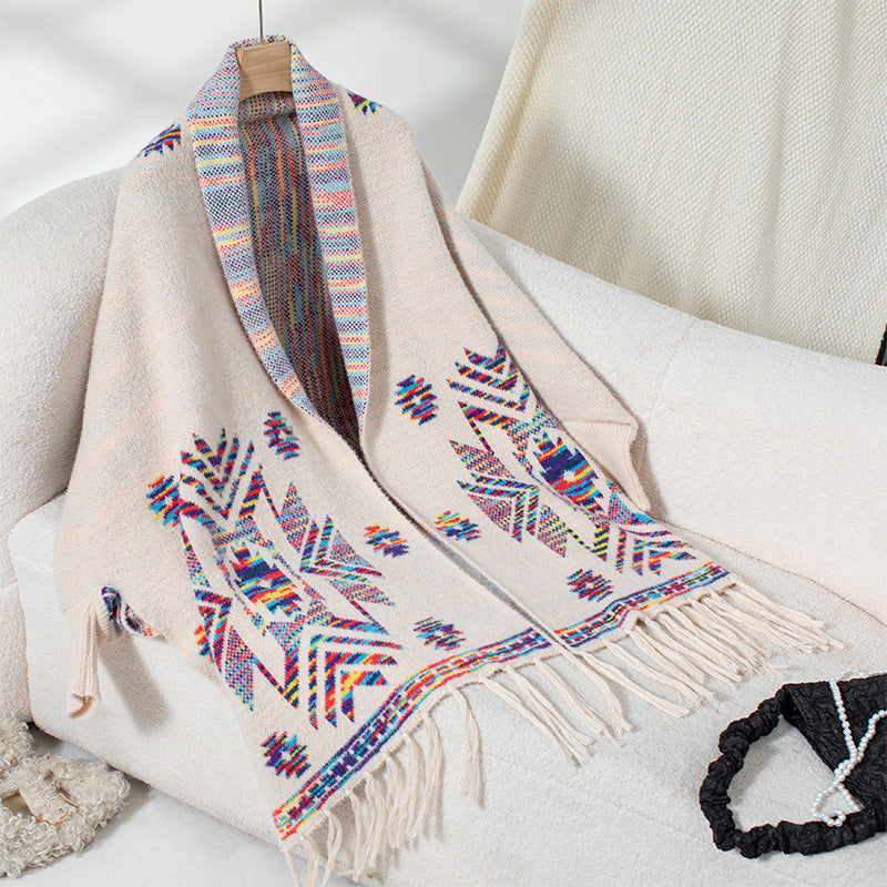 Women's Aztec Pop Geometric Jacquard Ethnic Style Tassel Women's Sweater