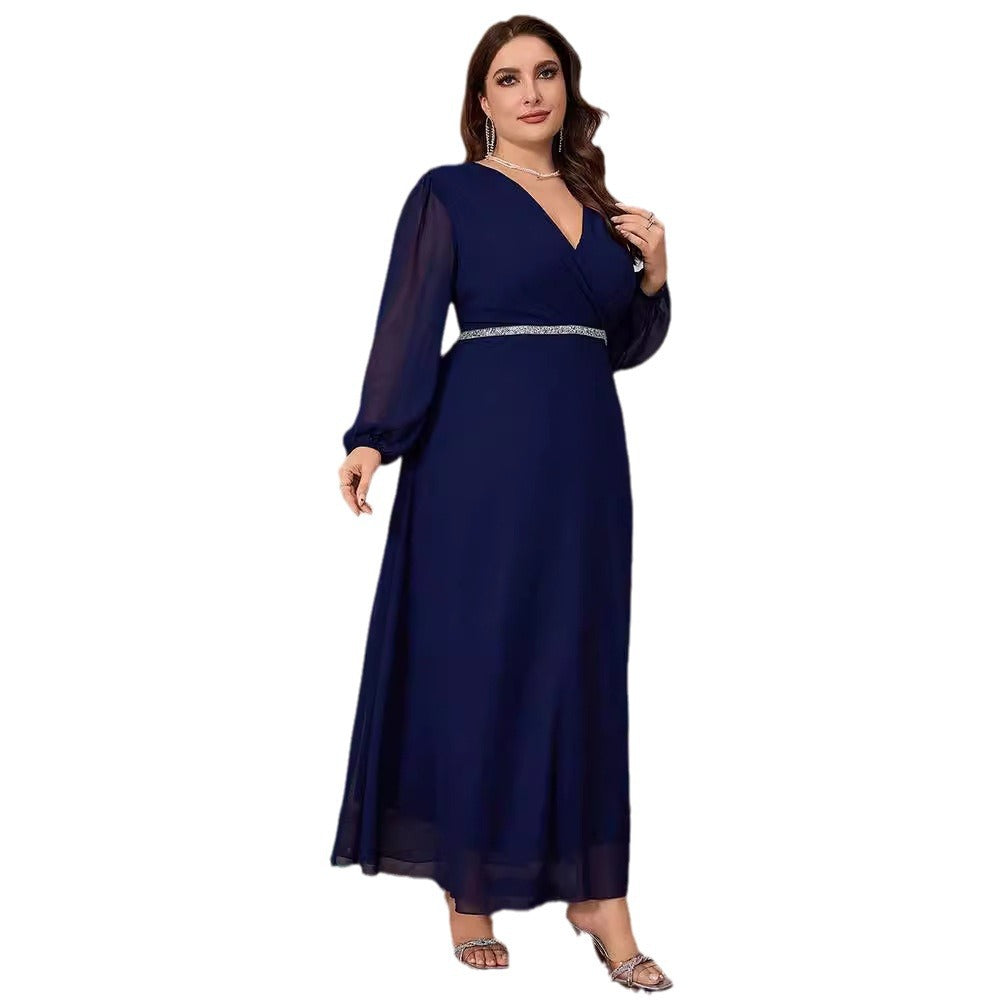 Women's Autumn Chiffon Large Long-sleeved Dress Dresses