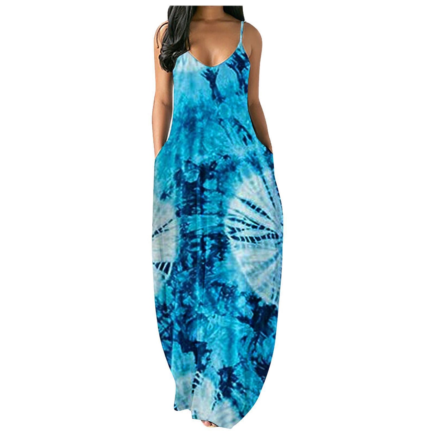 Durable Women's Printed Strap Loose Long Dress
