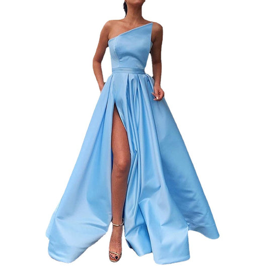 Women's Shoulder Tube Sexy Split Expansion Dress Dresses