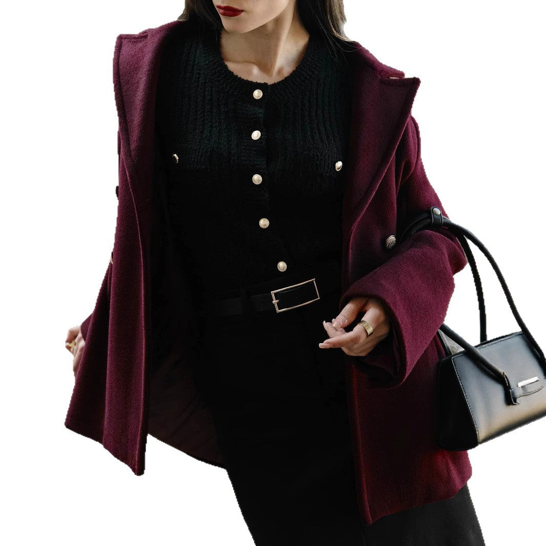 Women's Source Summer Metal Buckle Round Neck Sleeve Women's Sweater