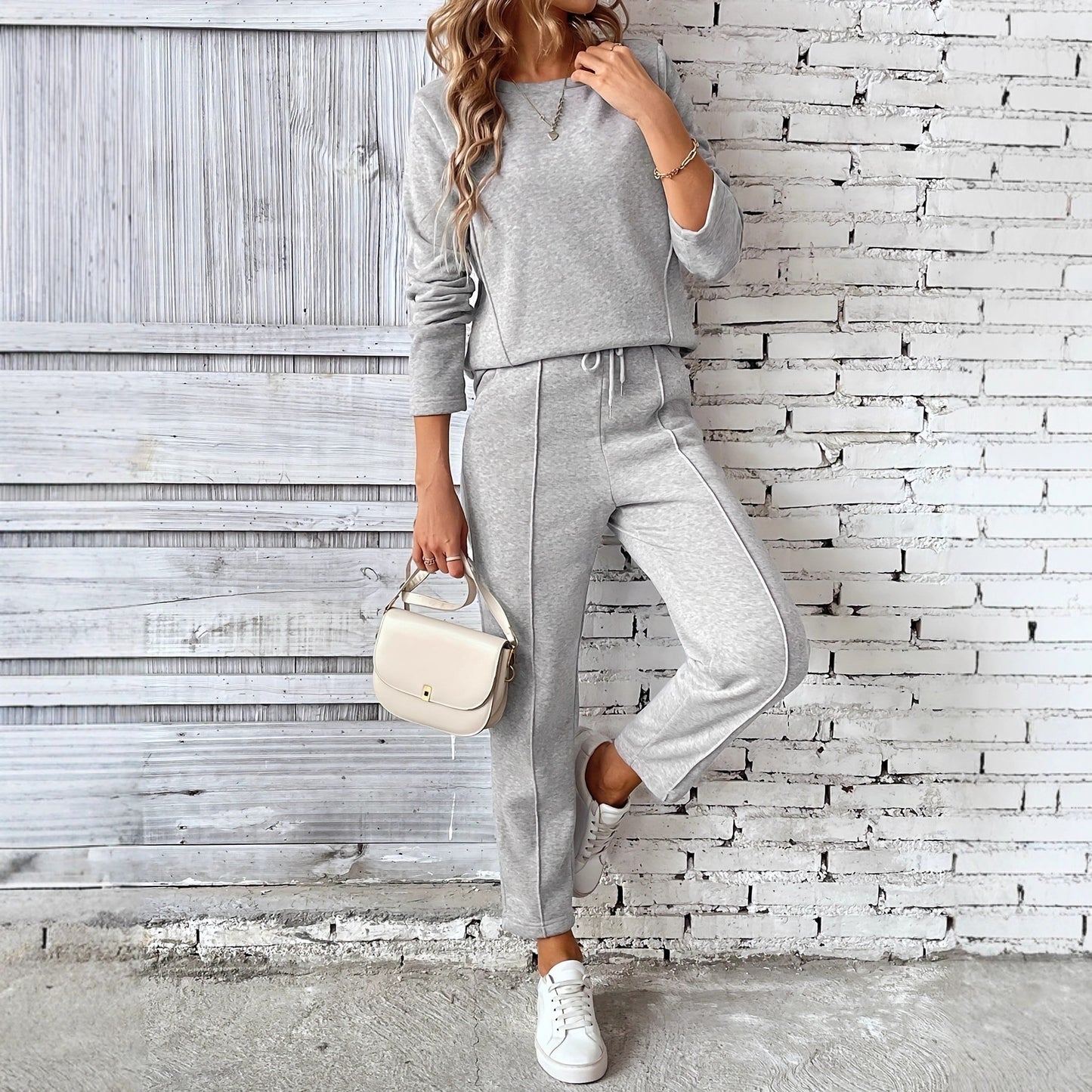 Glamorous Women's Autumn Round Neck Straight Fashion Casual Suit