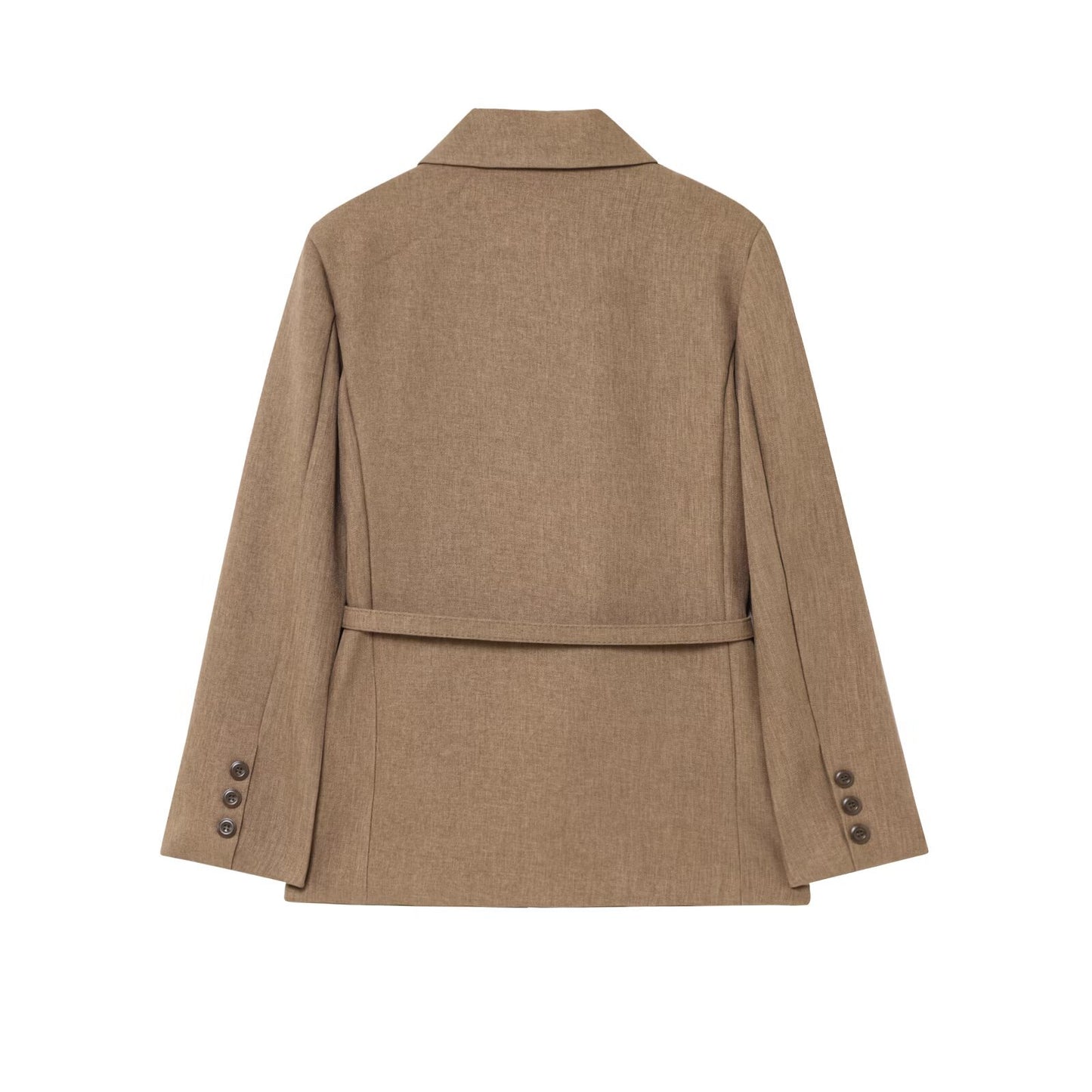 Women's Unique Fashion Casual Woolen Belt Coats