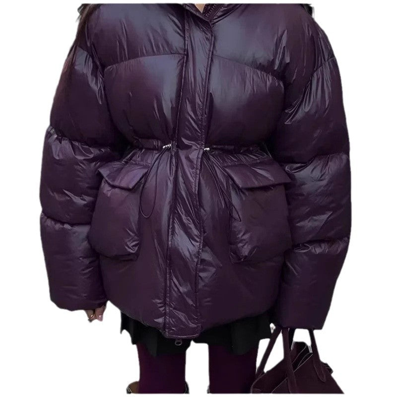Winter Temperament Dark Red Zipped Warm Coats