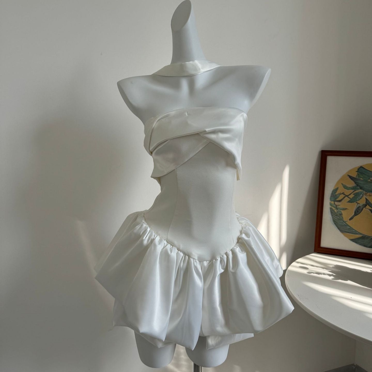 Pure White Halter Slim Tube Dress Dresses