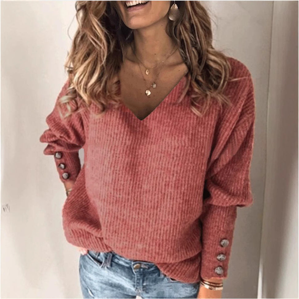 Creative Women's Loose T-shirt Solid Color Sweater