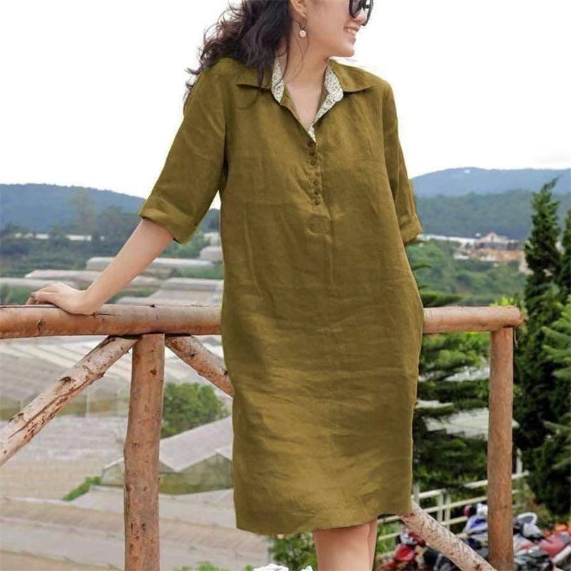 Women's Mom Design Sense Niche Loose Mid-length Dresses