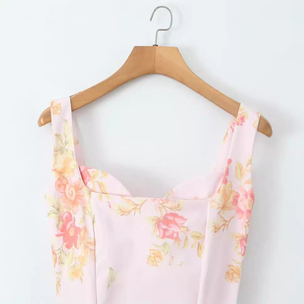 Women's Popular Autumn Printed Suspender Dress Clothing