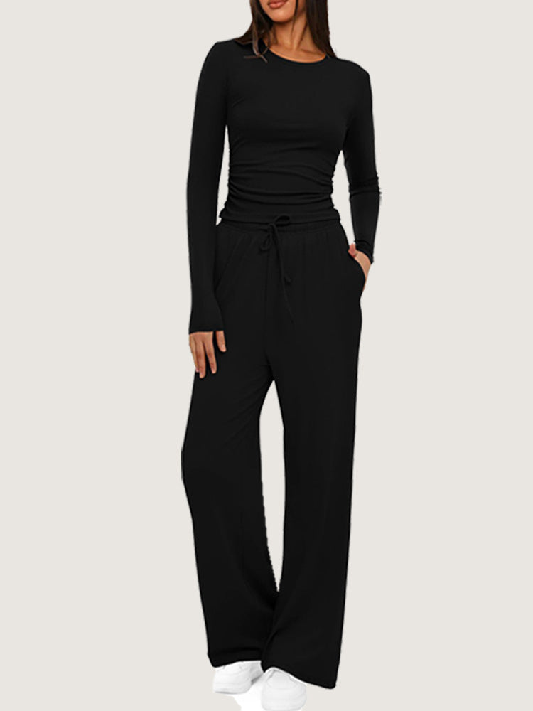 Fashion Women's Asymmetric Design Long-sleeved Sportswear Fashion Casual Suit